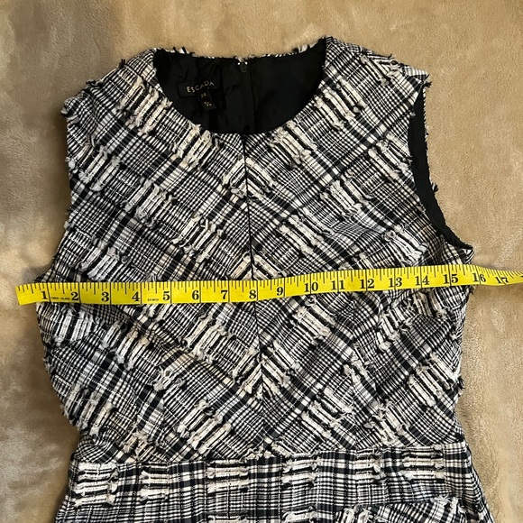 Escada Black and White Checkered Midi Dress size 34 - Picture 11 of 15